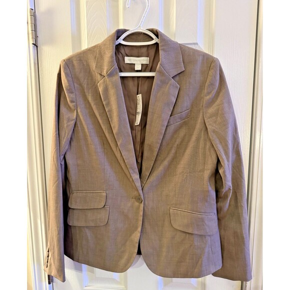 NWT New York & Company Stretch Tan Blazer Sz 10 Career Office Business Jacket - Picture 1 of 9